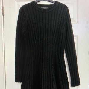 Next Black Ribbed Sweater Dress